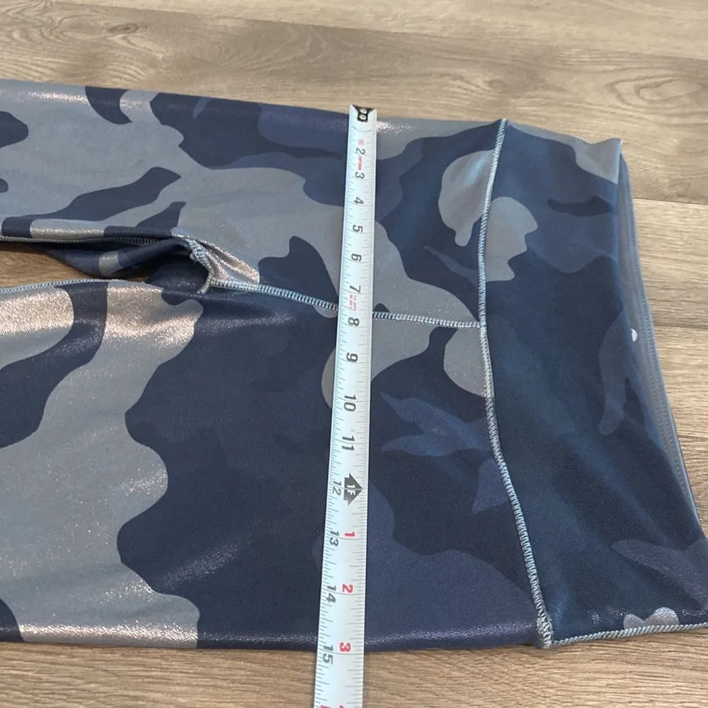 Noli Guerra Hi-Rise‎ Blue Metallic Camouflage Yoga Compression Leggings Medium - Image 8