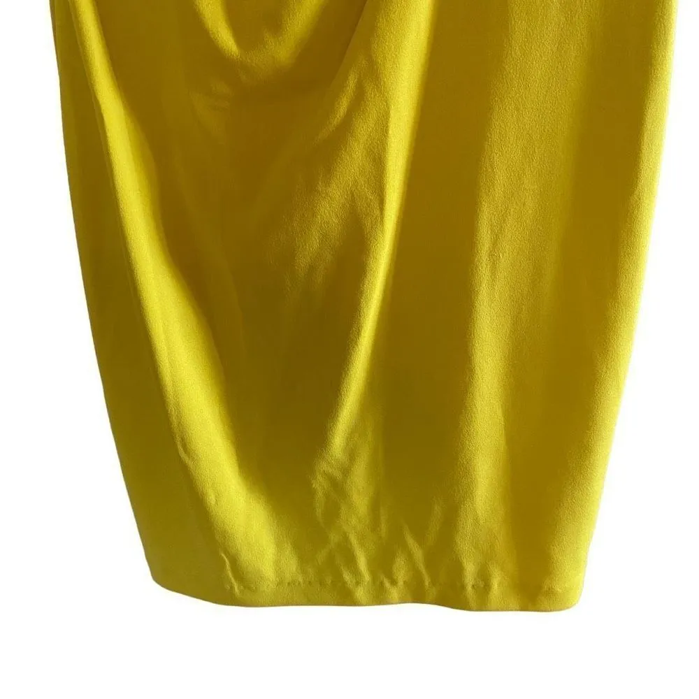 Shelby & Palmer NEW yellowish green Form fitting dress pleated washable size 6 - Image 8