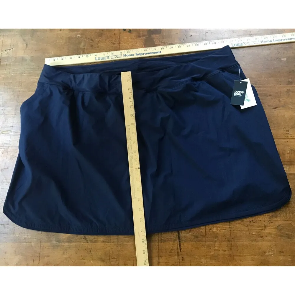 Lands' End Women Size 26W Solid Navy Blue Swim Skort Skirt Bottom Plus New - Image 2