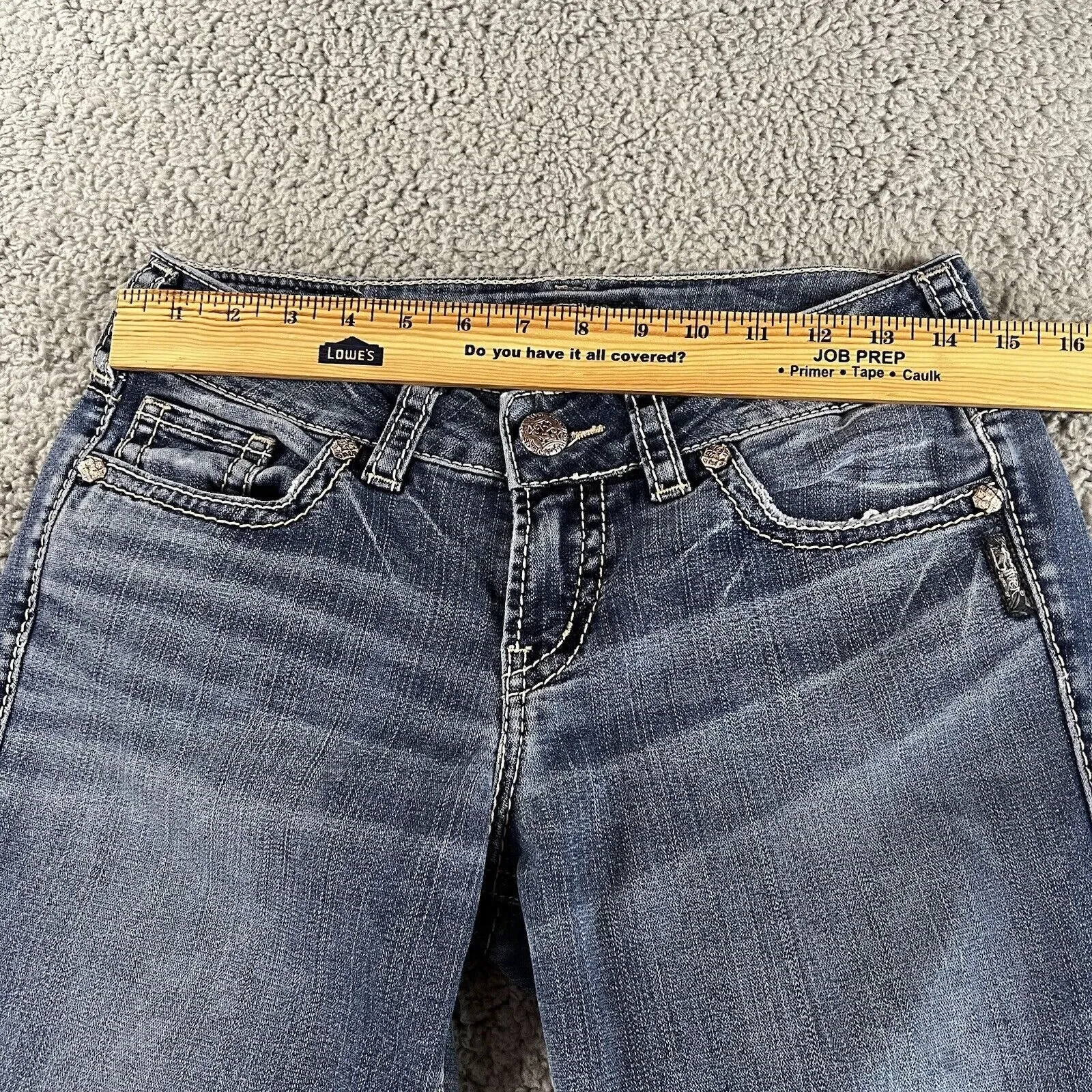 Silver Jeans Women 28 Suki Low Rise Mid Slim Boot Western‎ Embroidered Festival - Image 9