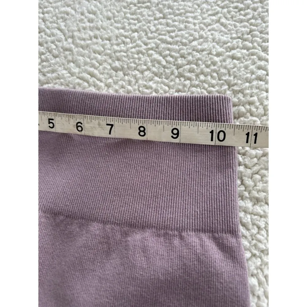 Everlane Seamless High Rise Ribbed Knit Bike Shorts Lilac Purple Size XS/S - Image 5