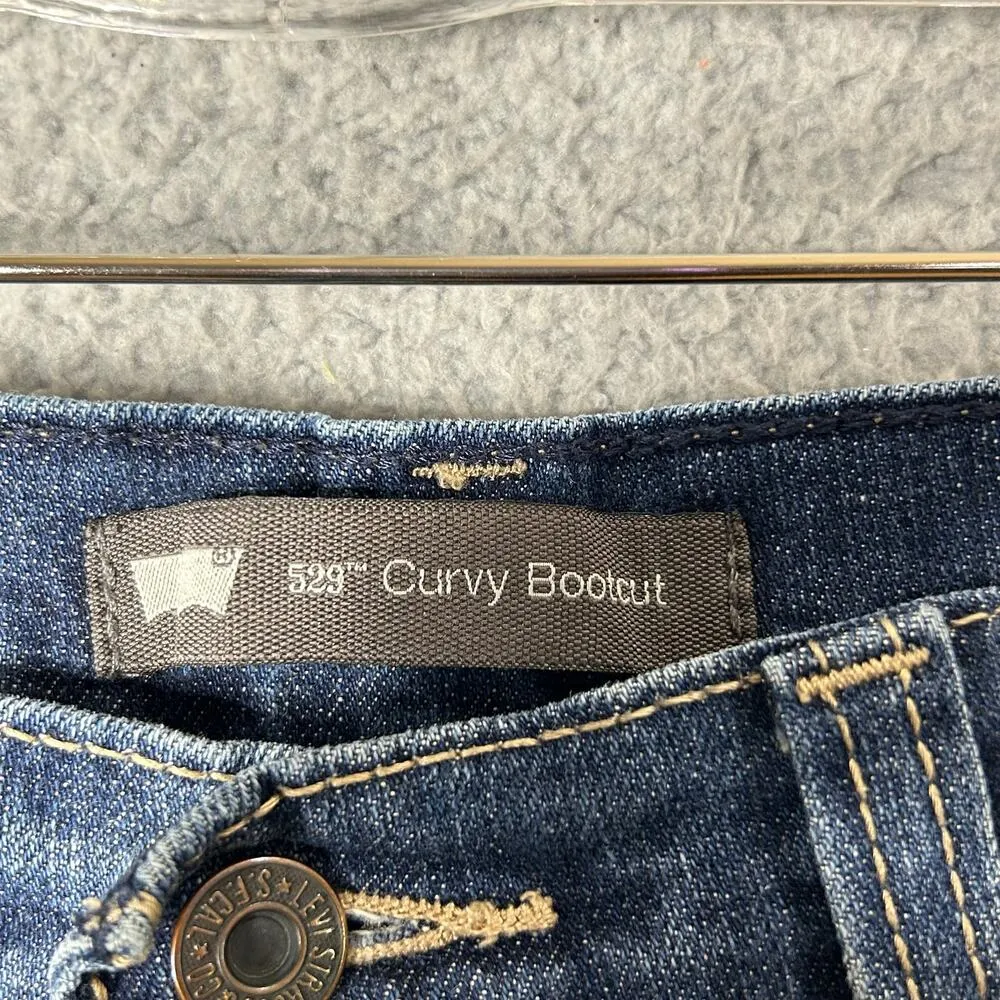 Levis 529 Jeans Women 12S 31x30 (Actual 33 x 28.5) Blue Curvy Boot Cut Jean READ - Image 9