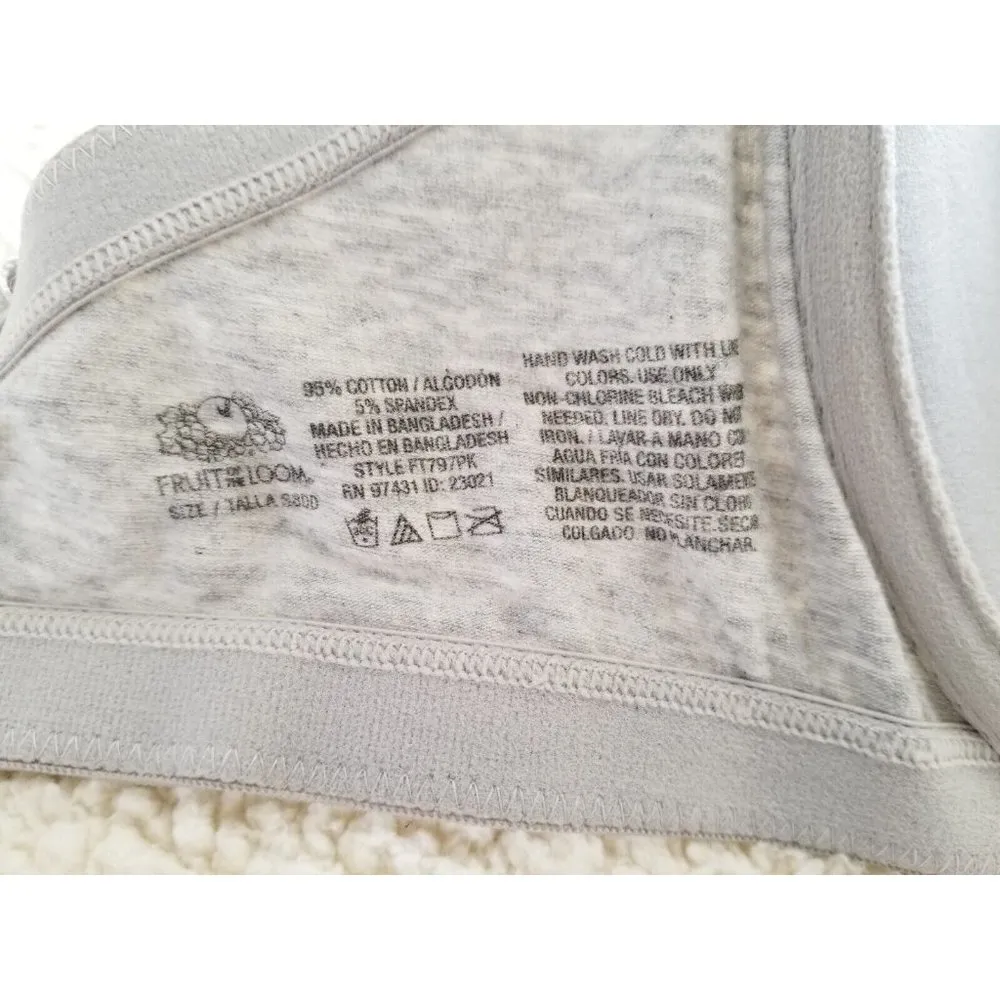 FRUIT OF THE LOOM Grey Lightly Lined & Padded,  Underwire T-Shirt Bra, US 38DD - Image 8