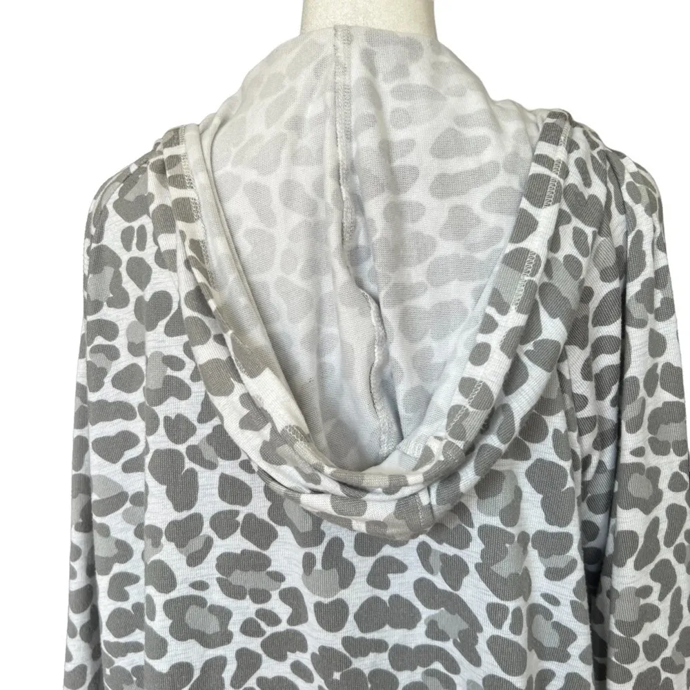 Jaclyn Intimates  Gray Leopard Hooded Sweater - Image 5