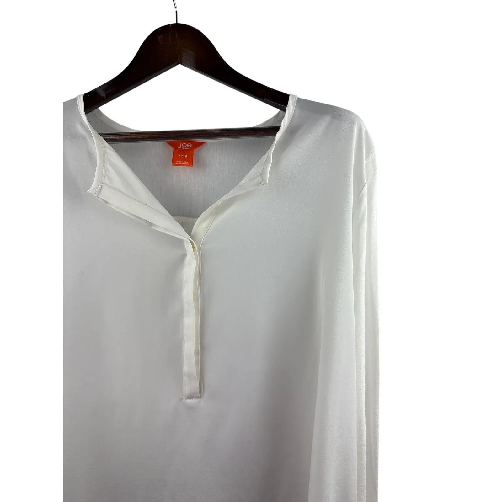 Women’s Joe Fresh XL White Long Sleeve Blouse - Image 2