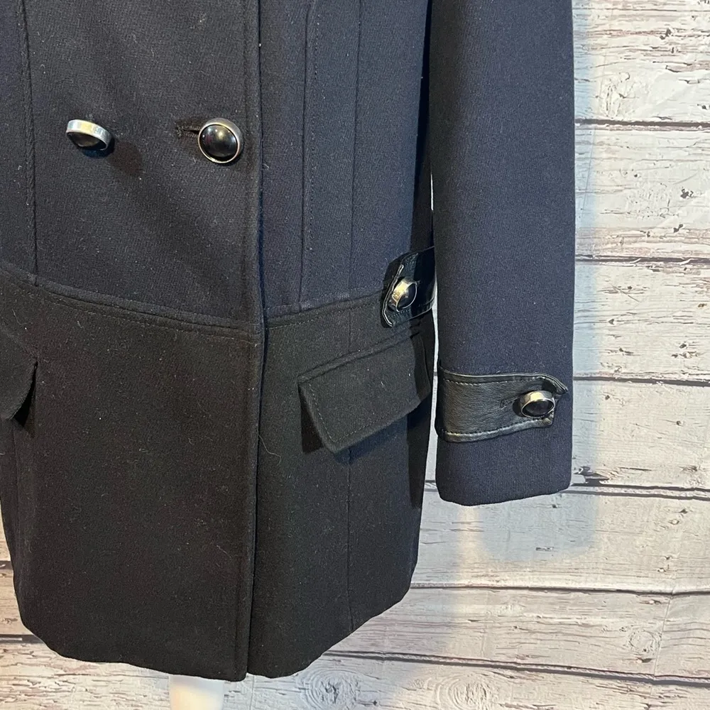 VINCE CAMUTO Pea Coat Wool Black/Navy-Large - Image 3