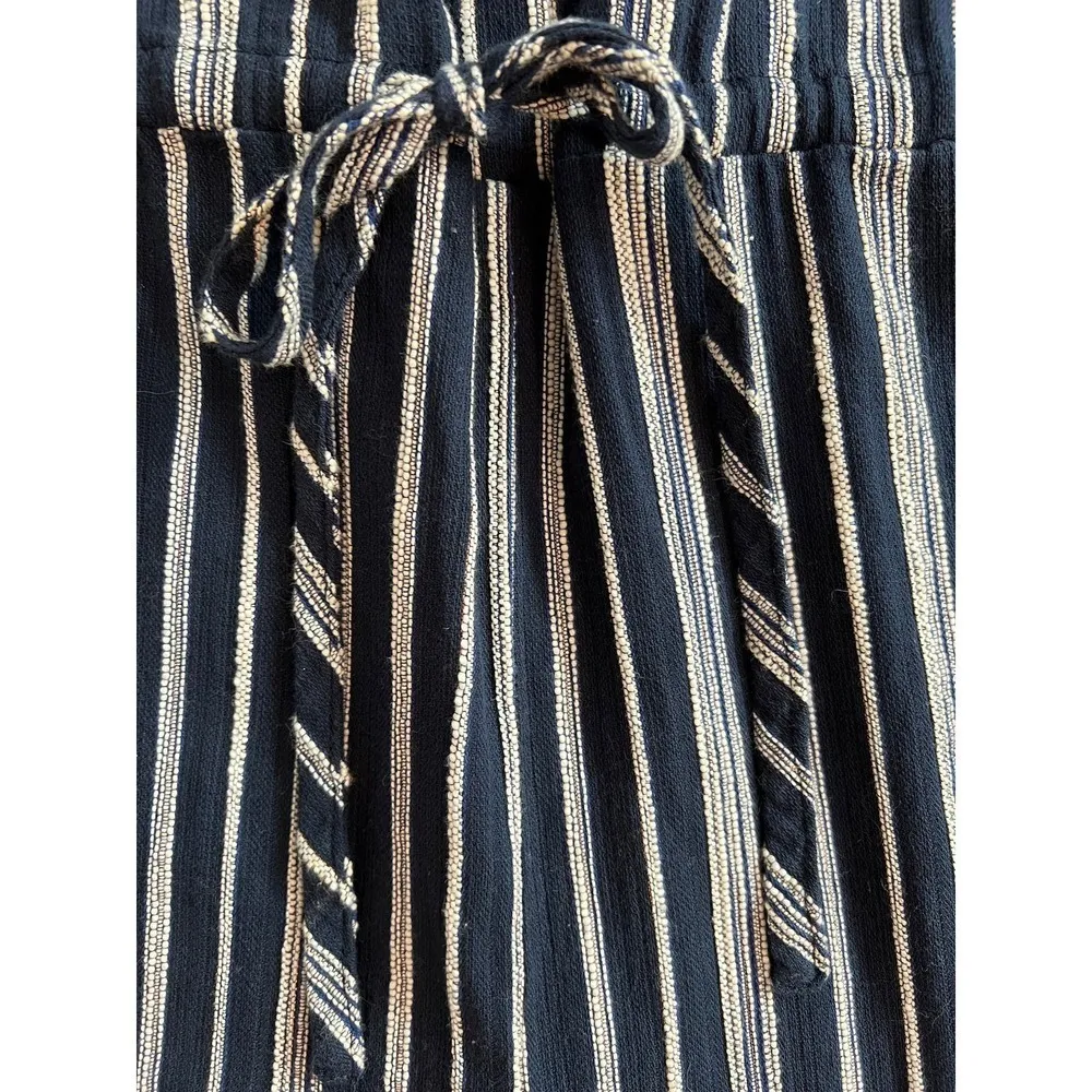 Trovata California Birds of Paradis navy white striped cropped jumpsuit Size S Blue - Image 8