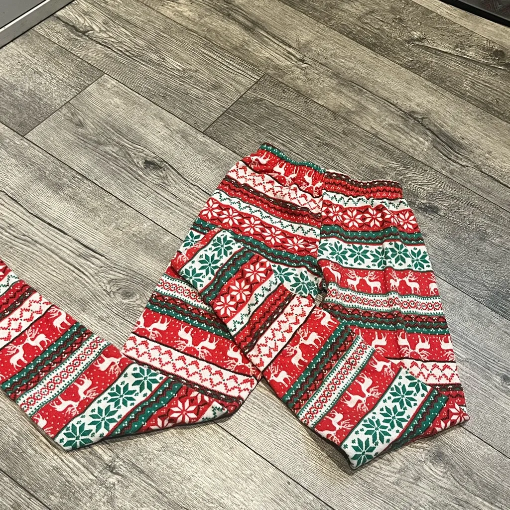 NoBo Small (3-5) Christmas Holiday Festive Red and Green Leggings No Boundaries - Image 3