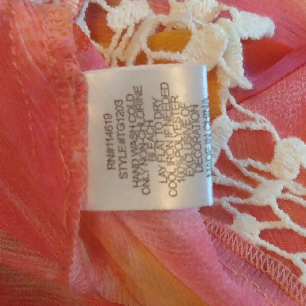 Sienna Rose Orange Pink Poncho Top M Size M - Image 4