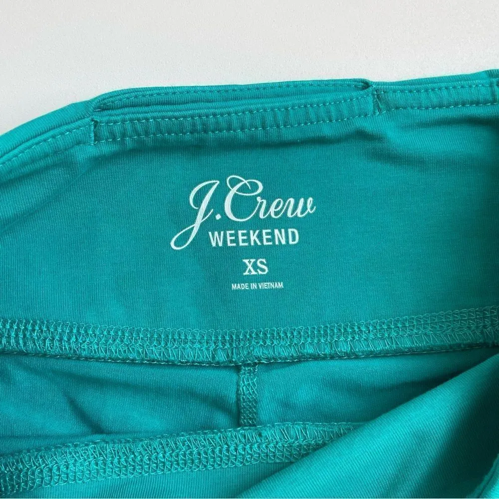 J. Crew Weekend Cotton Stretch High Rise Bike Shorts (Teal) - XS - Image 4