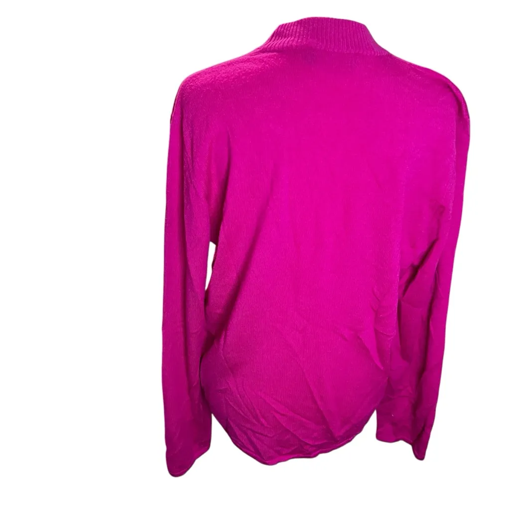 Marimekko Marmori Solid Fuchsia Wool Sweater Size L Pink Size L - Image 5