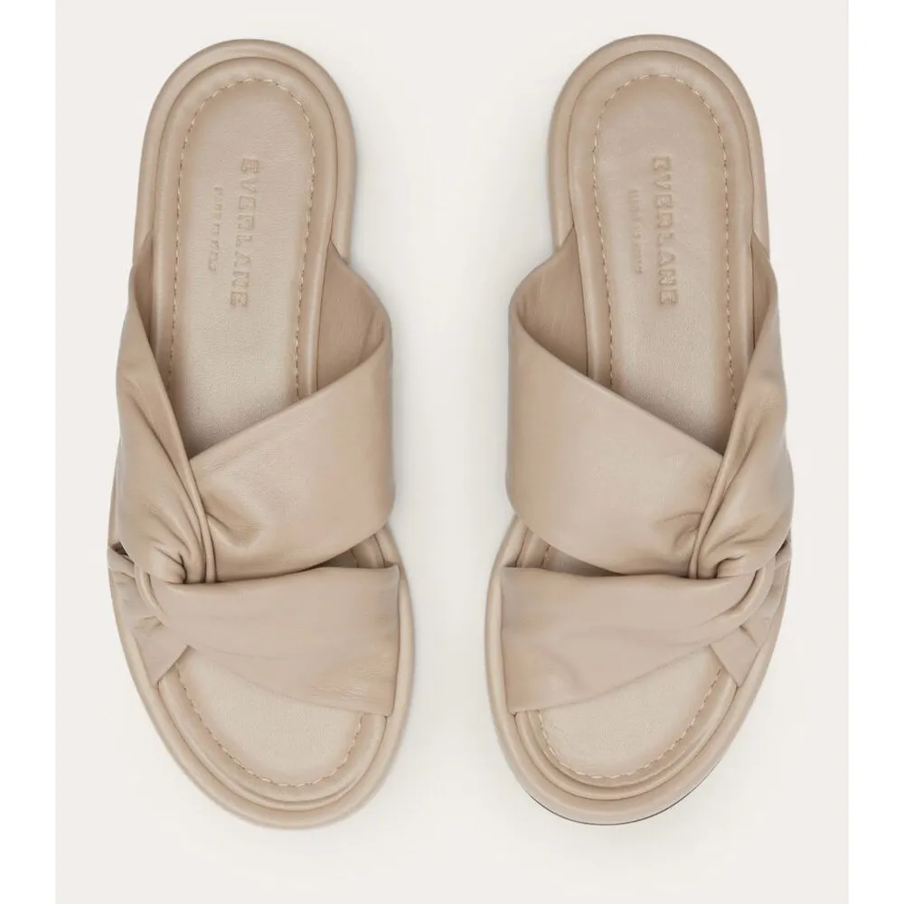 Everlane The Day Twist Sandals in Warm Khaki 8 New Womens Slides - Image 4
