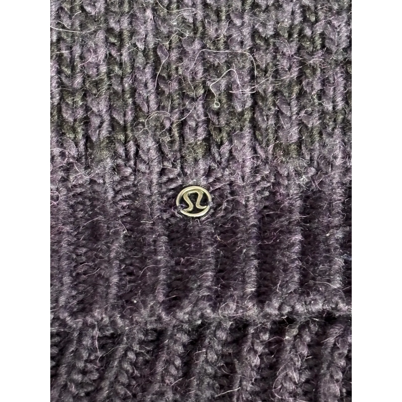 Lululemon Dark Purple Knit Infinity Scarf Ribbed Winter Cozy Layer Outdoor Warm - Image 6