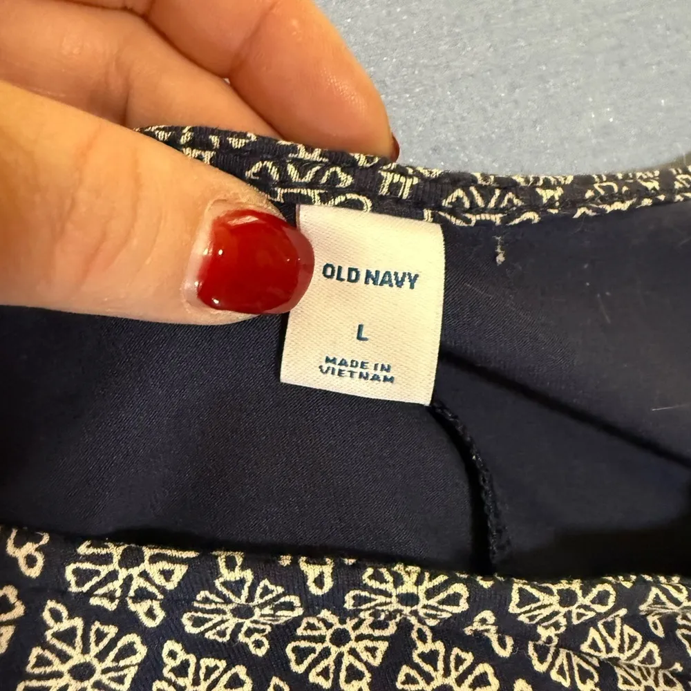 Old Navy Blue Midi Sheath Dress with Crew Neck and Short Sleeves - Image 5