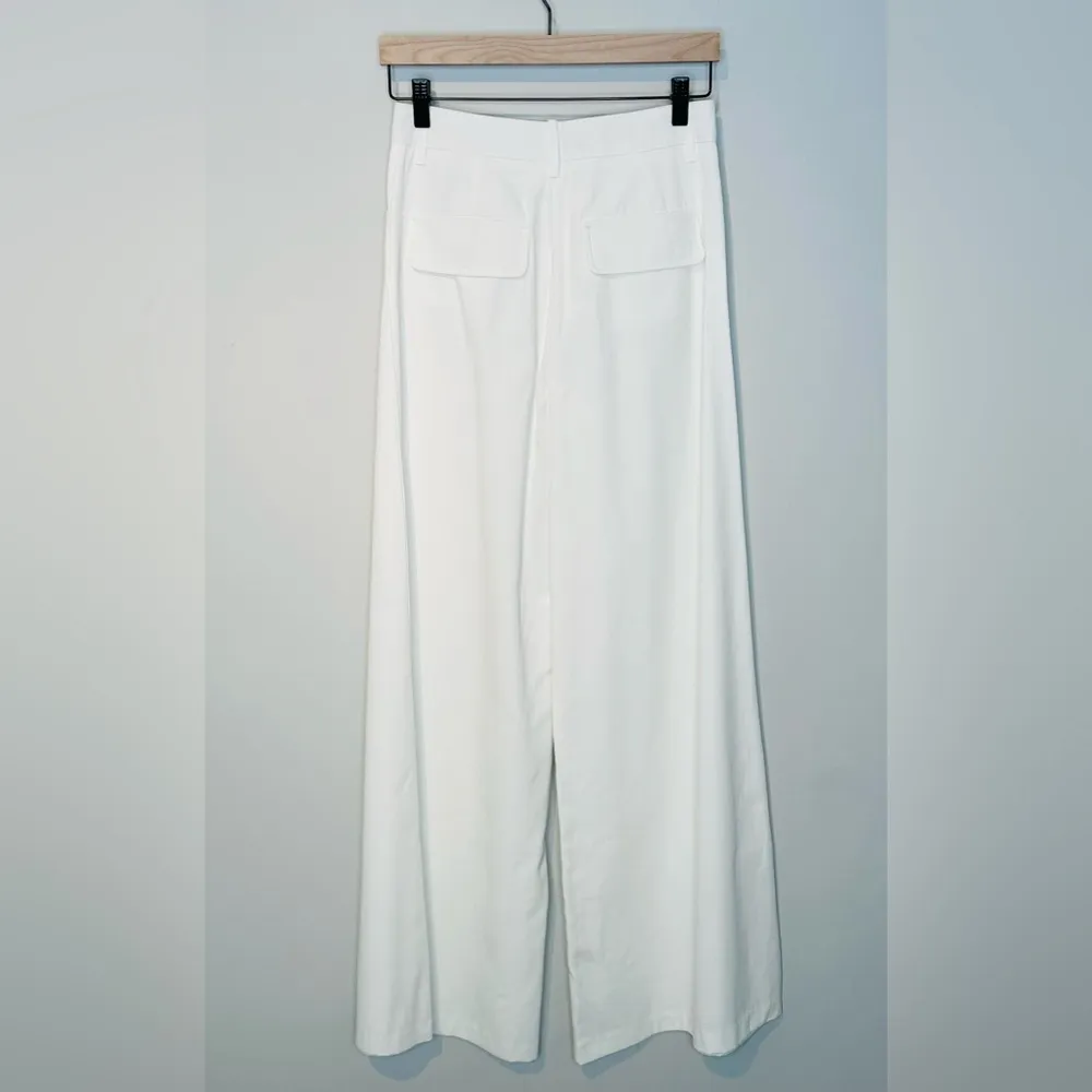 Zara White Ivory Linen Blend Wide Leg Pants Size XS NWT - Image 4