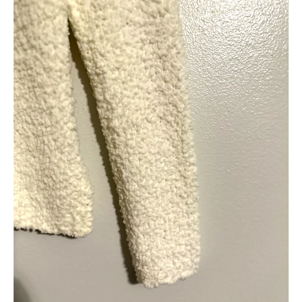 J.Jill Cardigan Small Cardigan Sweater Button Up Soft Texture Sherpa Like Ivory - Image 6