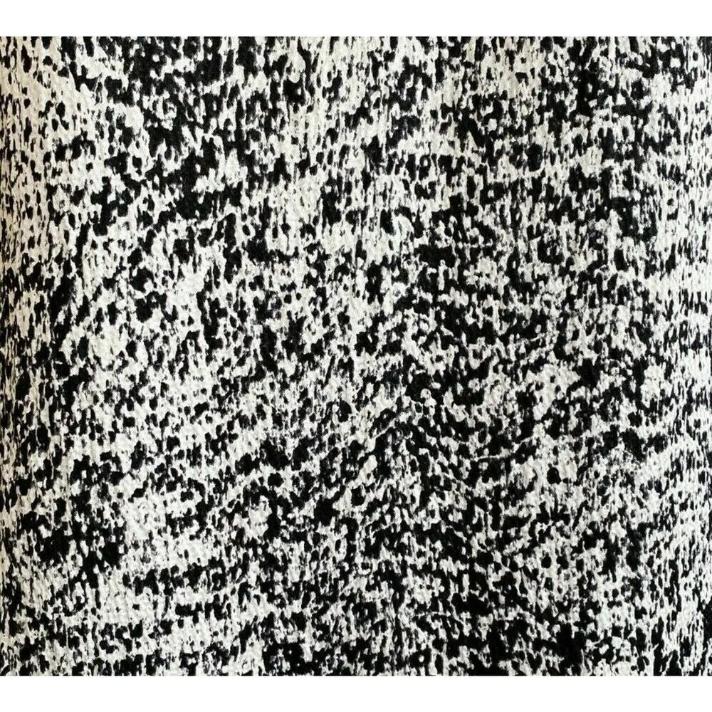 REBECCA TAYLOR Dress Static Print Silk Pleated Gray Silver Black V-Neck 2 EUC - Image 8