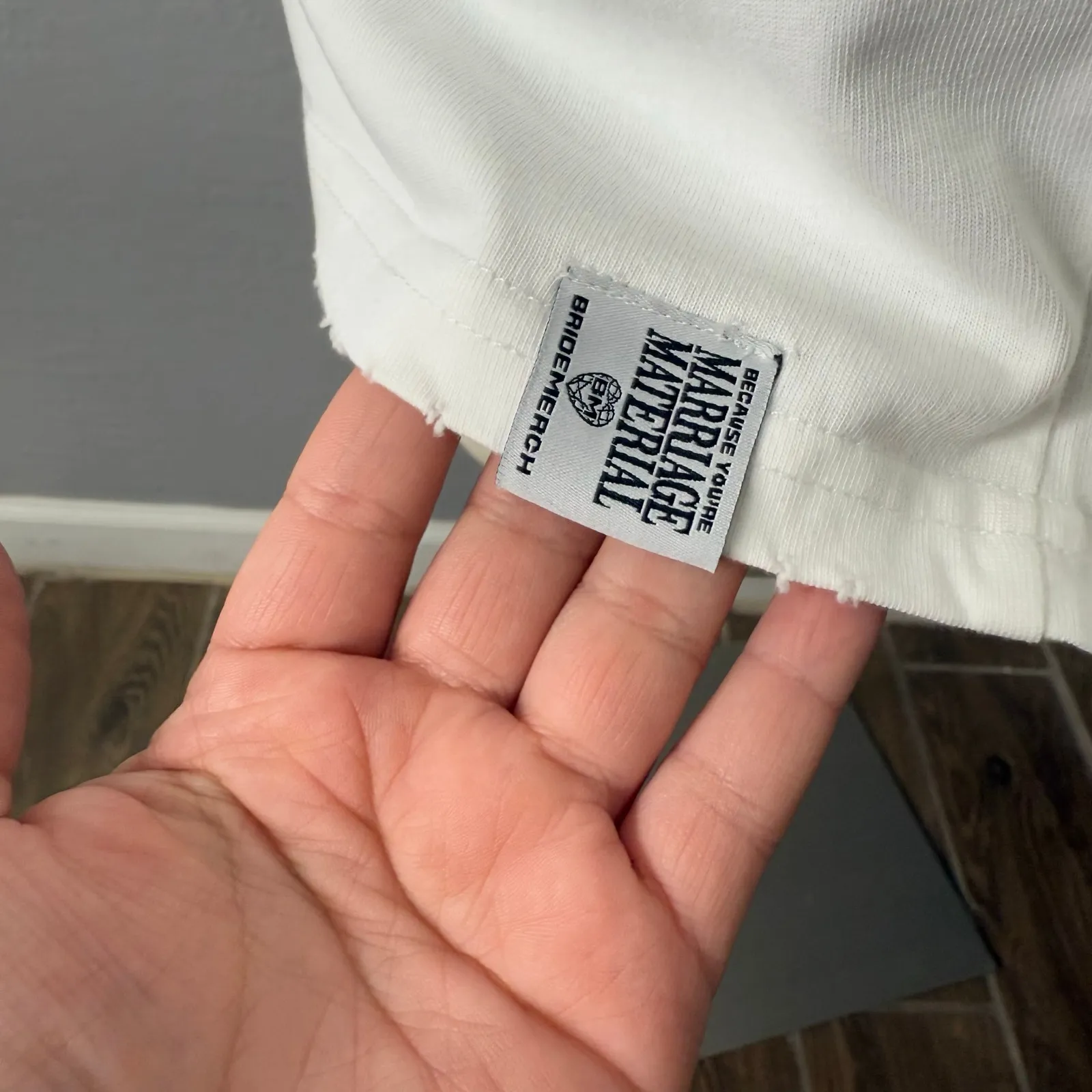 BRIDEMERCH Honeymoon Oversized Graphic Tee, S/M White - Image 4