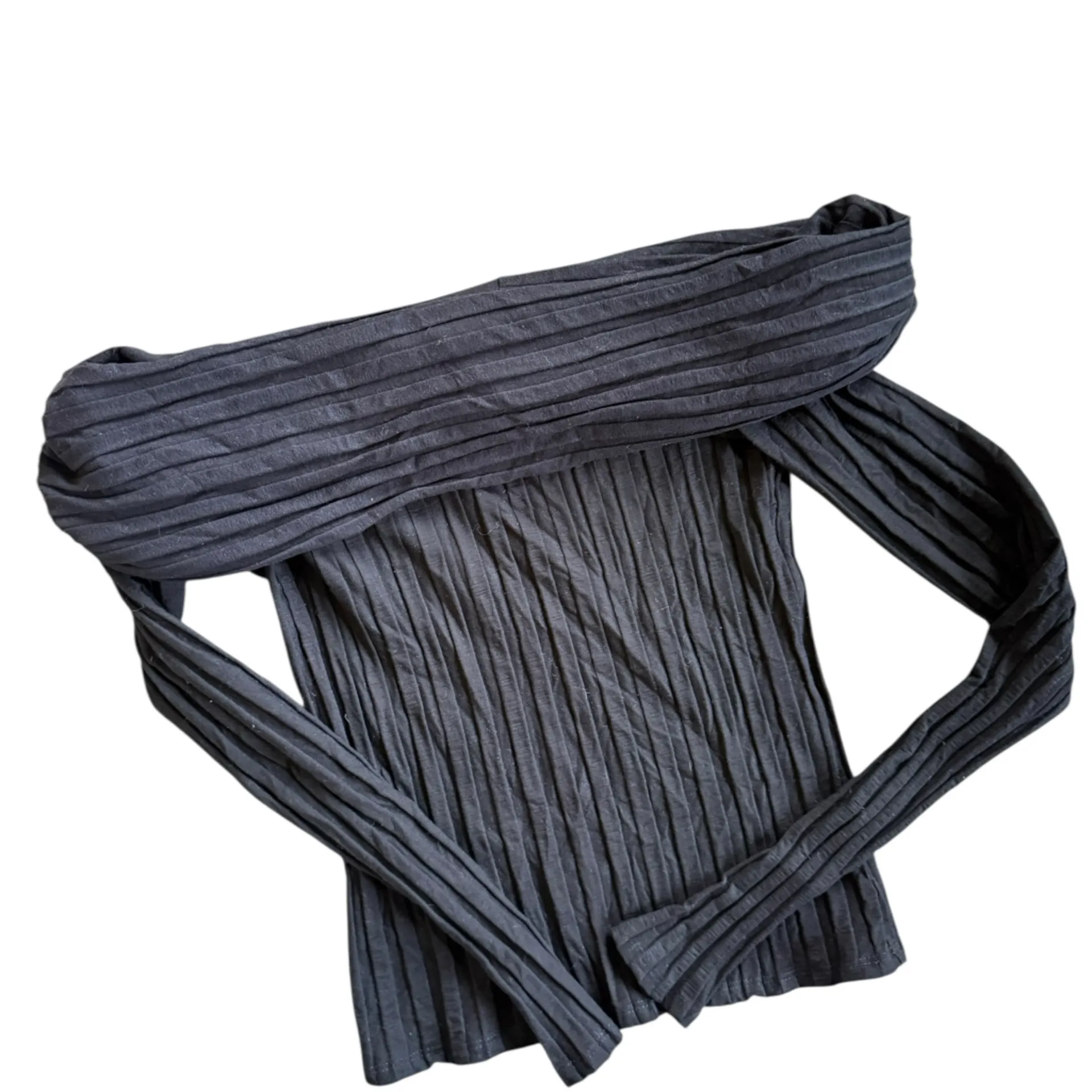 Reformation Roxi Black Ribbed Off Shoulder Top - Image 3