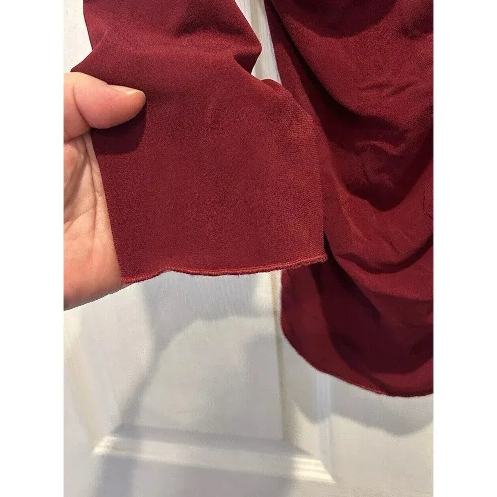 90s Y2K Vintage Siren Lily Whimsigoth V Neck Top Size L‎ Red Maroon Metal Fairy - Image 6