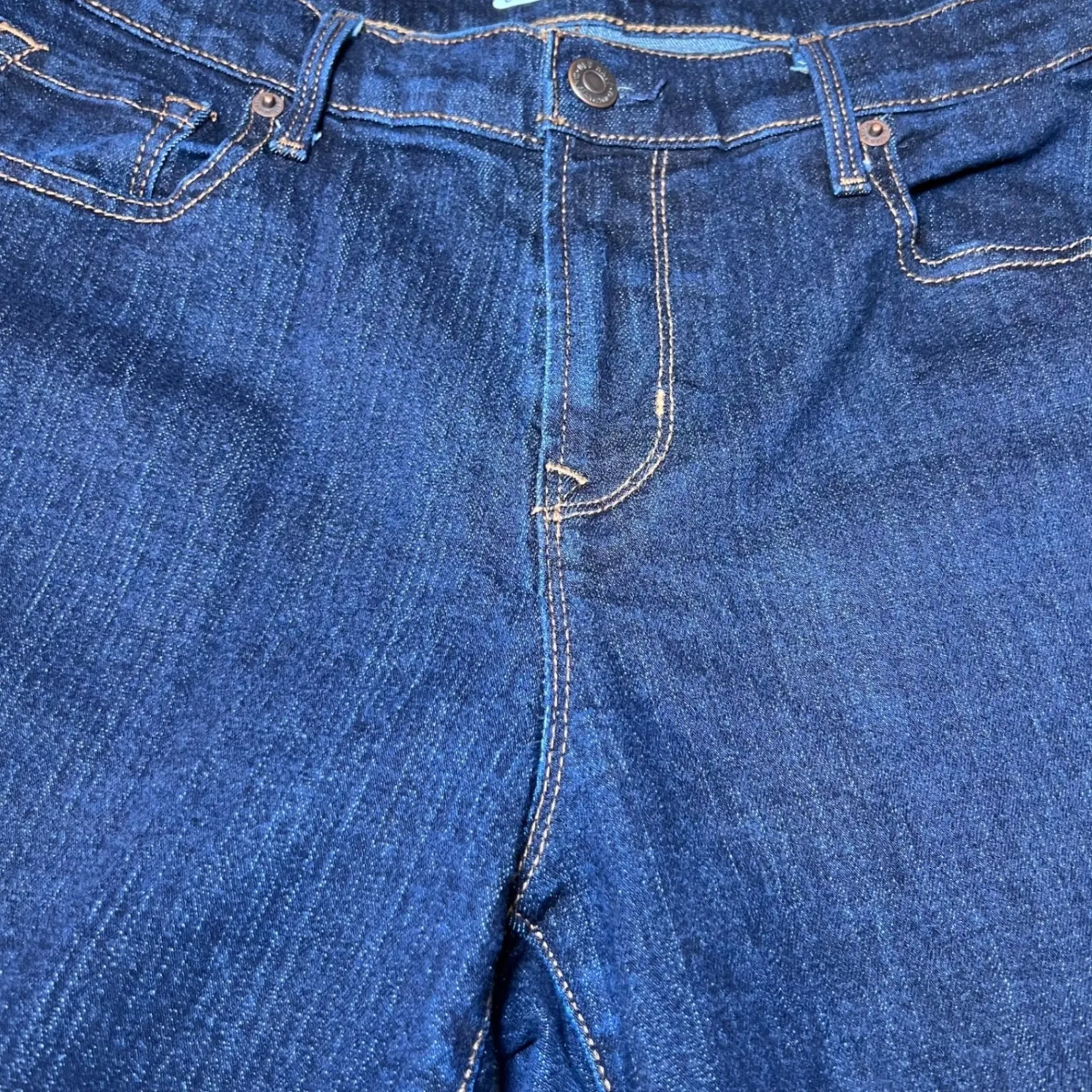 Old Navy Curvy Skinny Blue Jeans Womens 12 Dark Wash Denim Classic Casual - Image 7