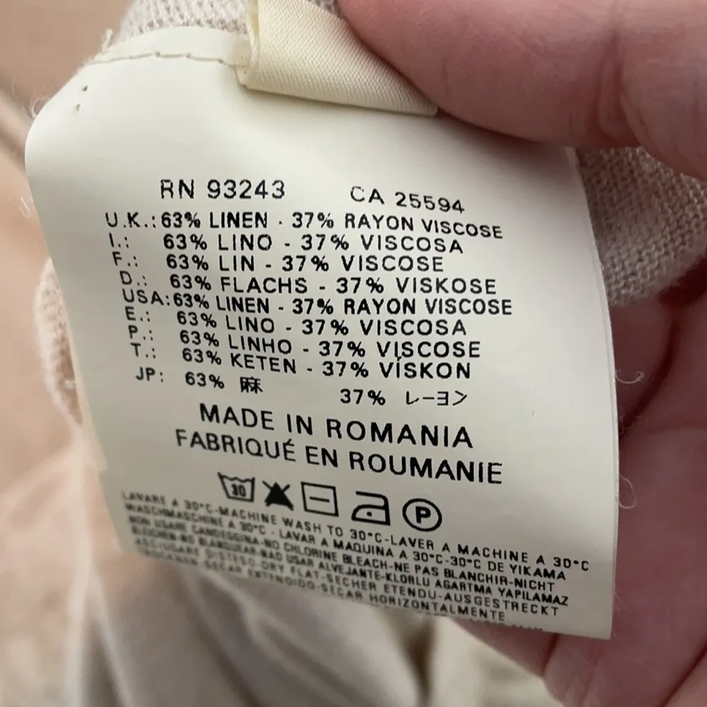 Diesel Black Gold Cream Linen Blend Cardigan Large - Image 5