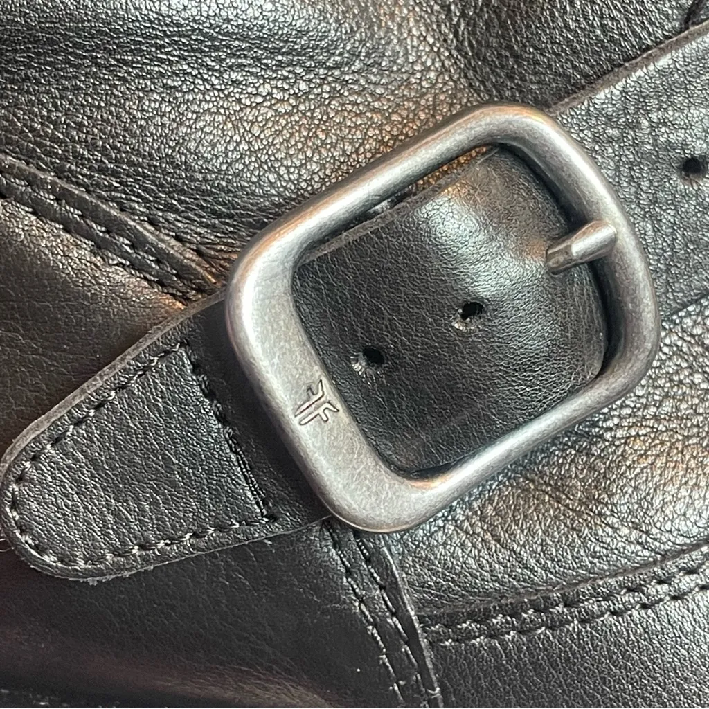 FRYE Veronica Flex Short Black Leather Moto Boots Bikercore Sz 7 Grunge Country - Image 10