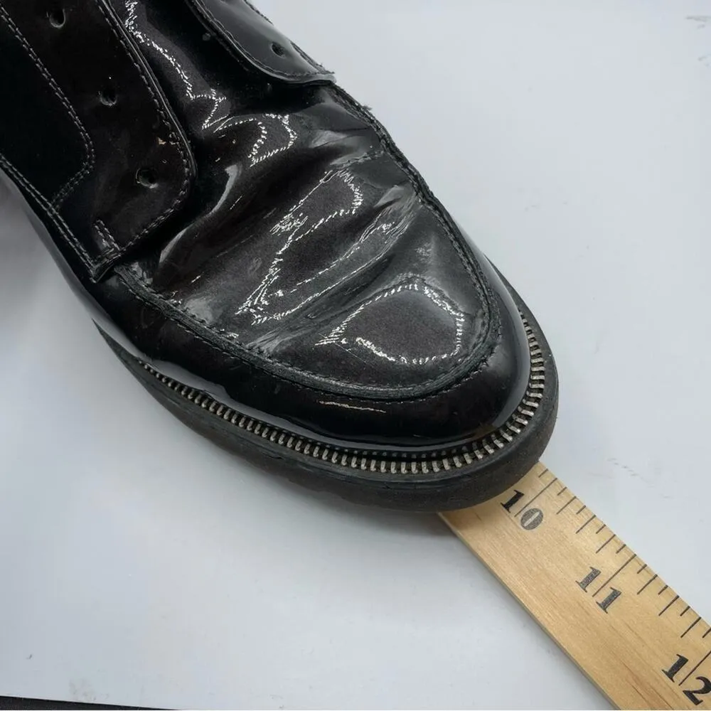 Paul Green Black Patent Leather Lace Up Loafers Womens 6 Oxford Preppy Shoes - Image 9