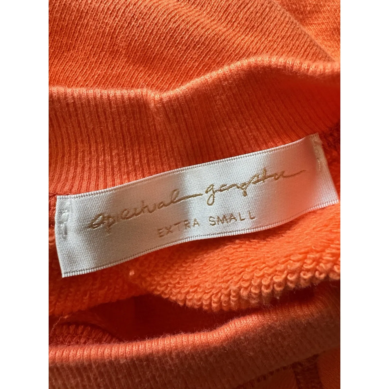 NWT Spiritual Gangster Heart Forever Graphic Neon Orange Sweatshirt Size XS - Image 4
