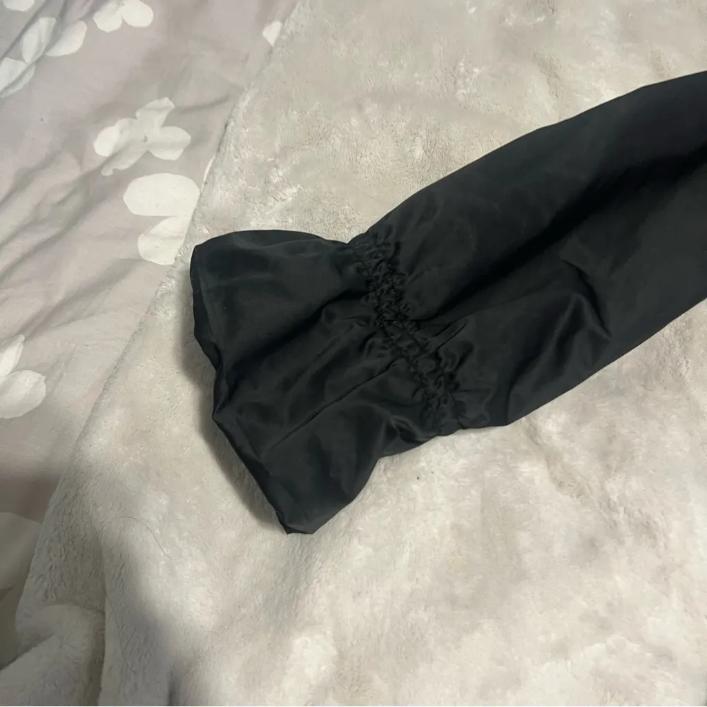 Betsey Johnson Black Polka Dot Lined Coat - Image 5