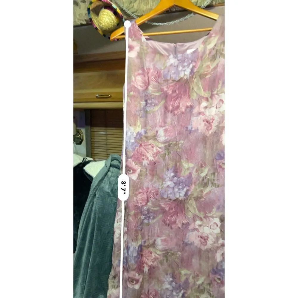 Vintage Miss Dorby Floral Dress and Jacket Set Size Medium Purple - Image 6