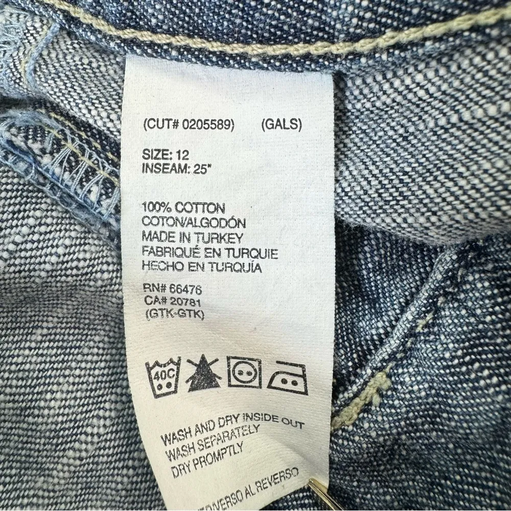 Tommy Hilfiger Wide Leg Denim Capri Flat Front Pants w Leather Laced Belt Sz 12 - Image 9