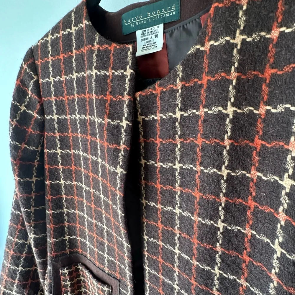 Vintage Harve Benard by Benard Holtzman wool blend women’s tweed blazer large - Image 8