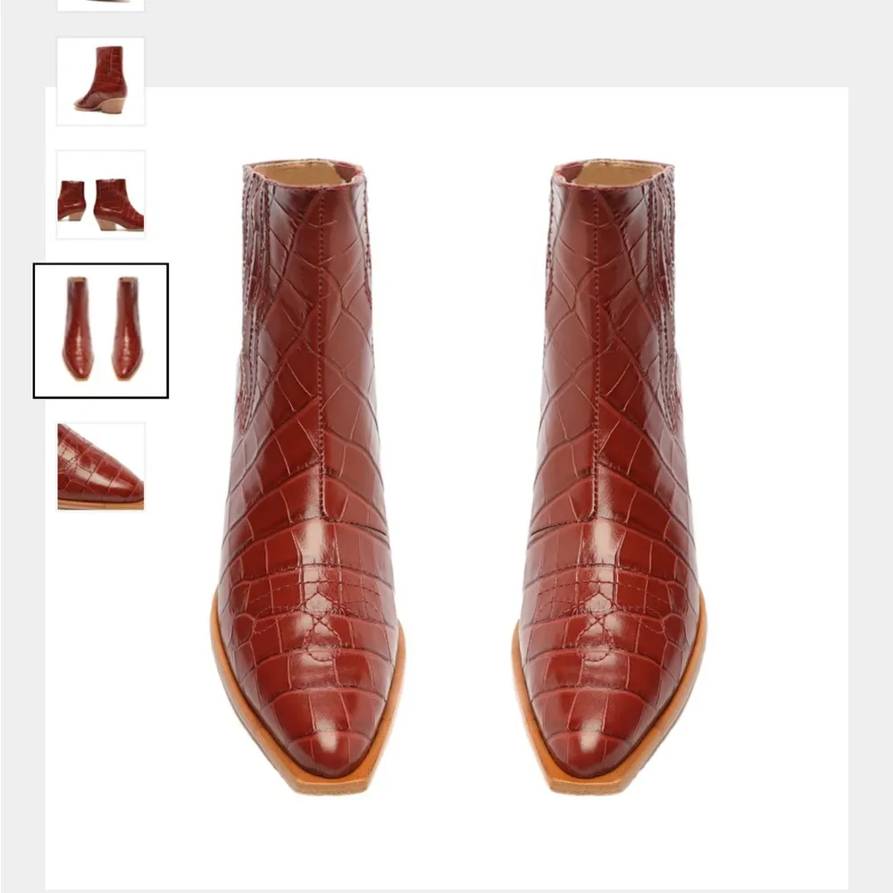 BRIANI CROCODILE EMBOSSED LEATHER BOOTIE - Image 4