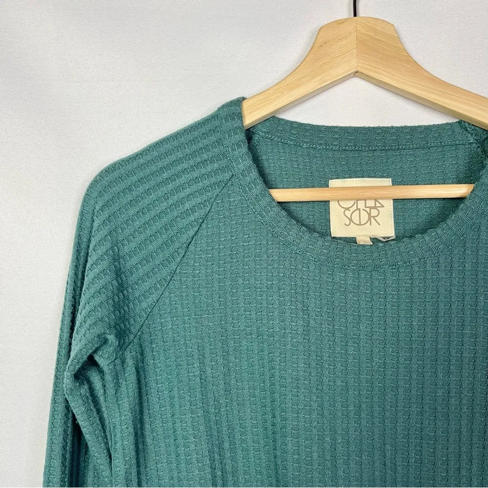 Chaser Teal Blue Thermal Knit Long Sleeve XS - Image 33