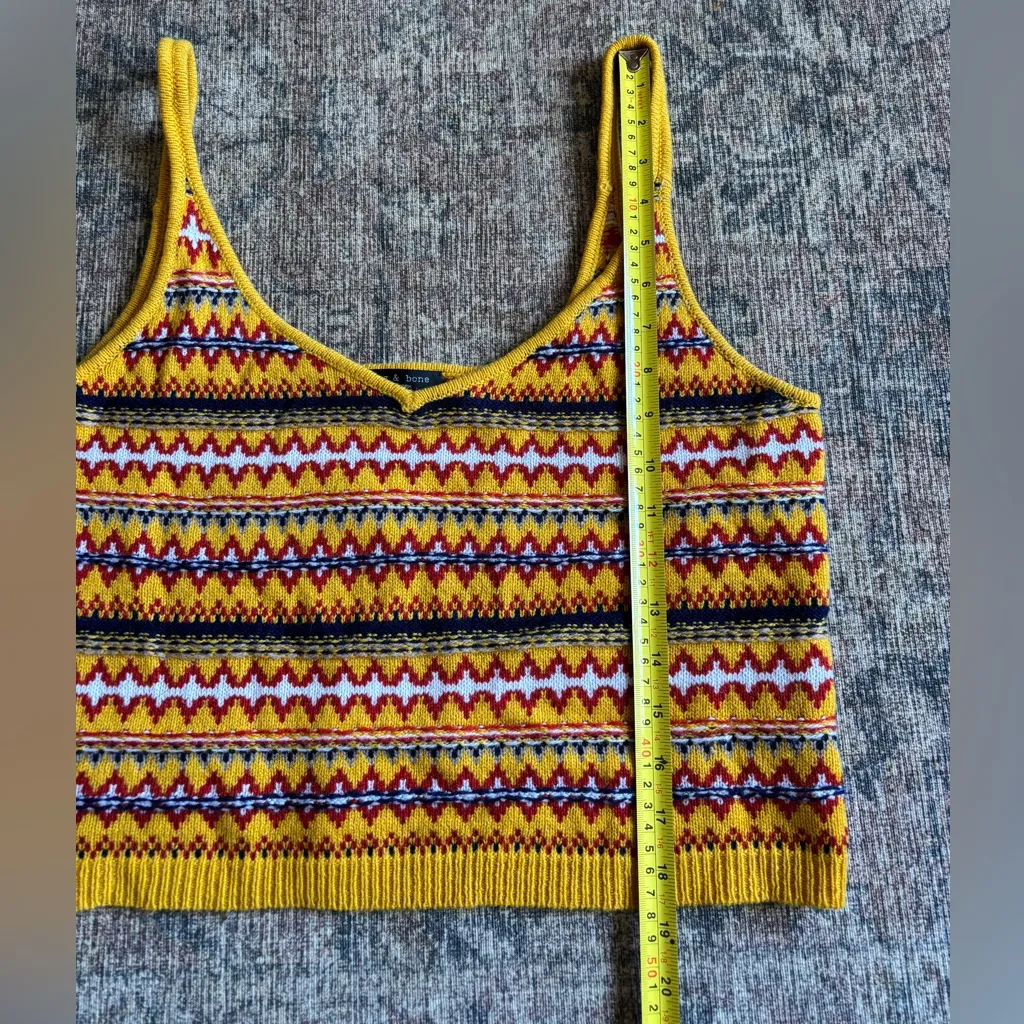 Rag & Bone Willow Fair Isle Yellow Wool Camisole Size L - Image 4