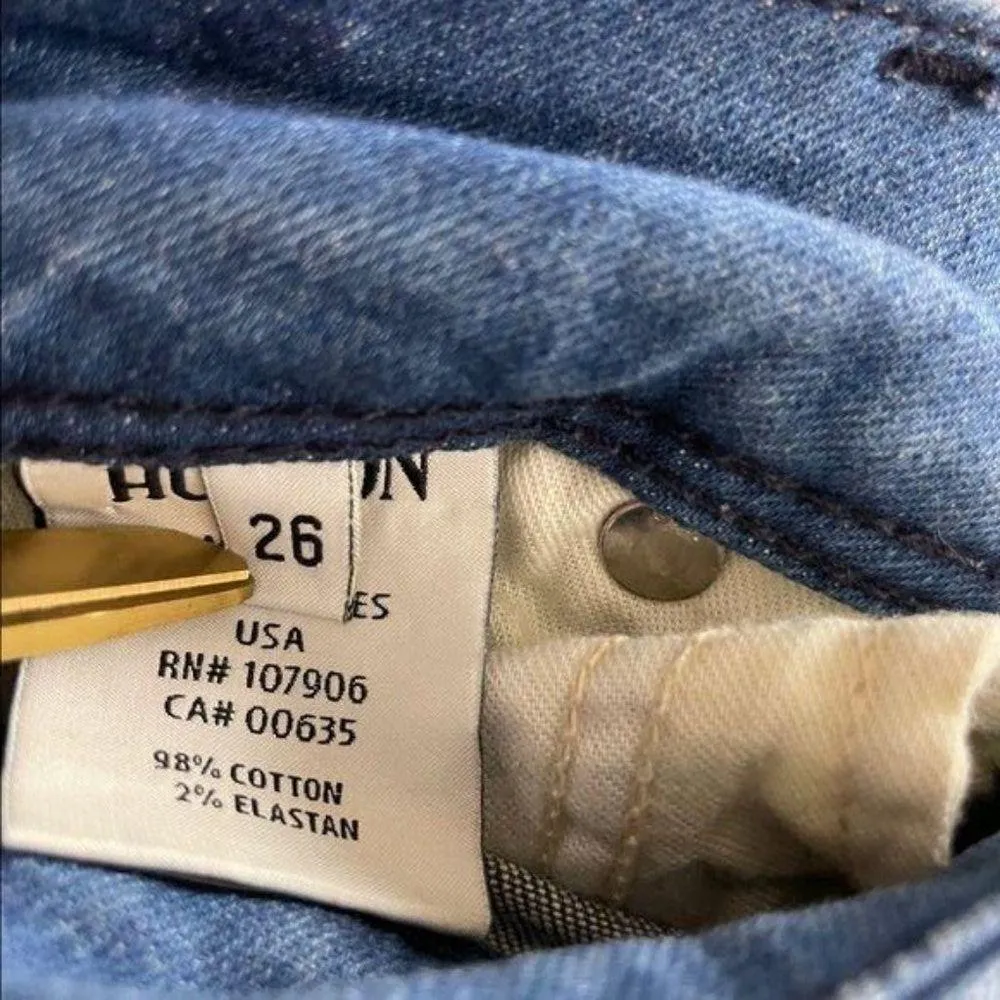 Hudson jeans rn 107906 light wash distressed blue jeans size 26 - Image 8