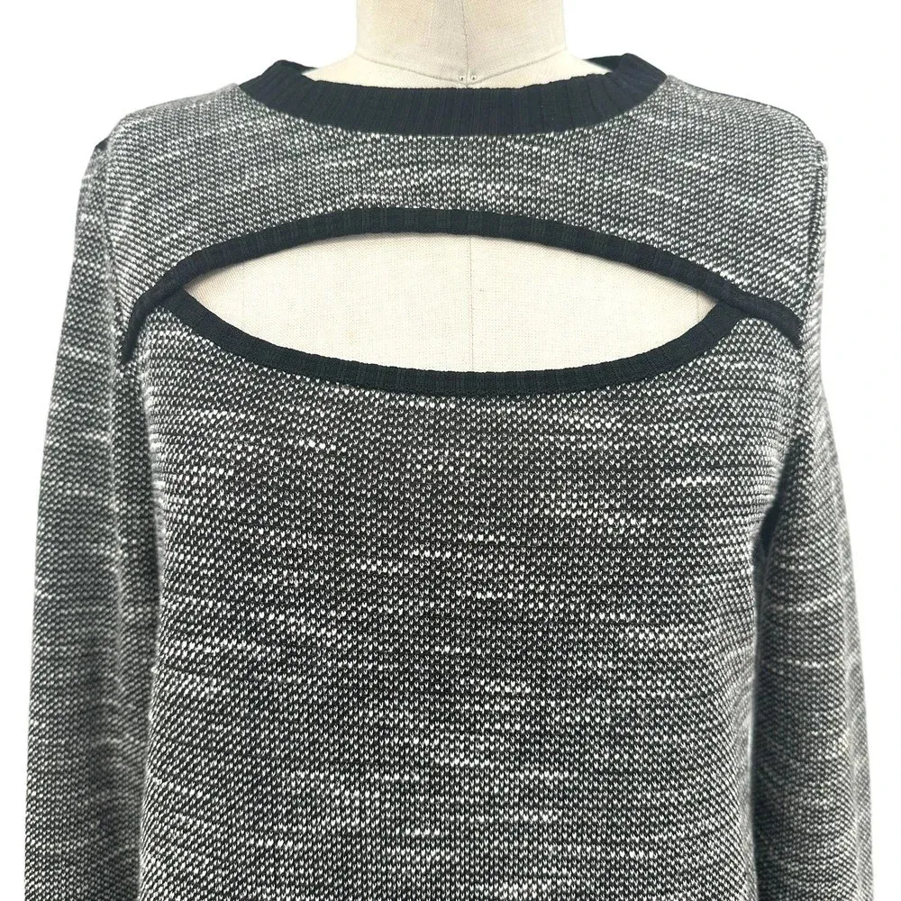 Koral  Breach Open Front Pullover Sweater Slub Gray Black‎ Size Small - Image 4