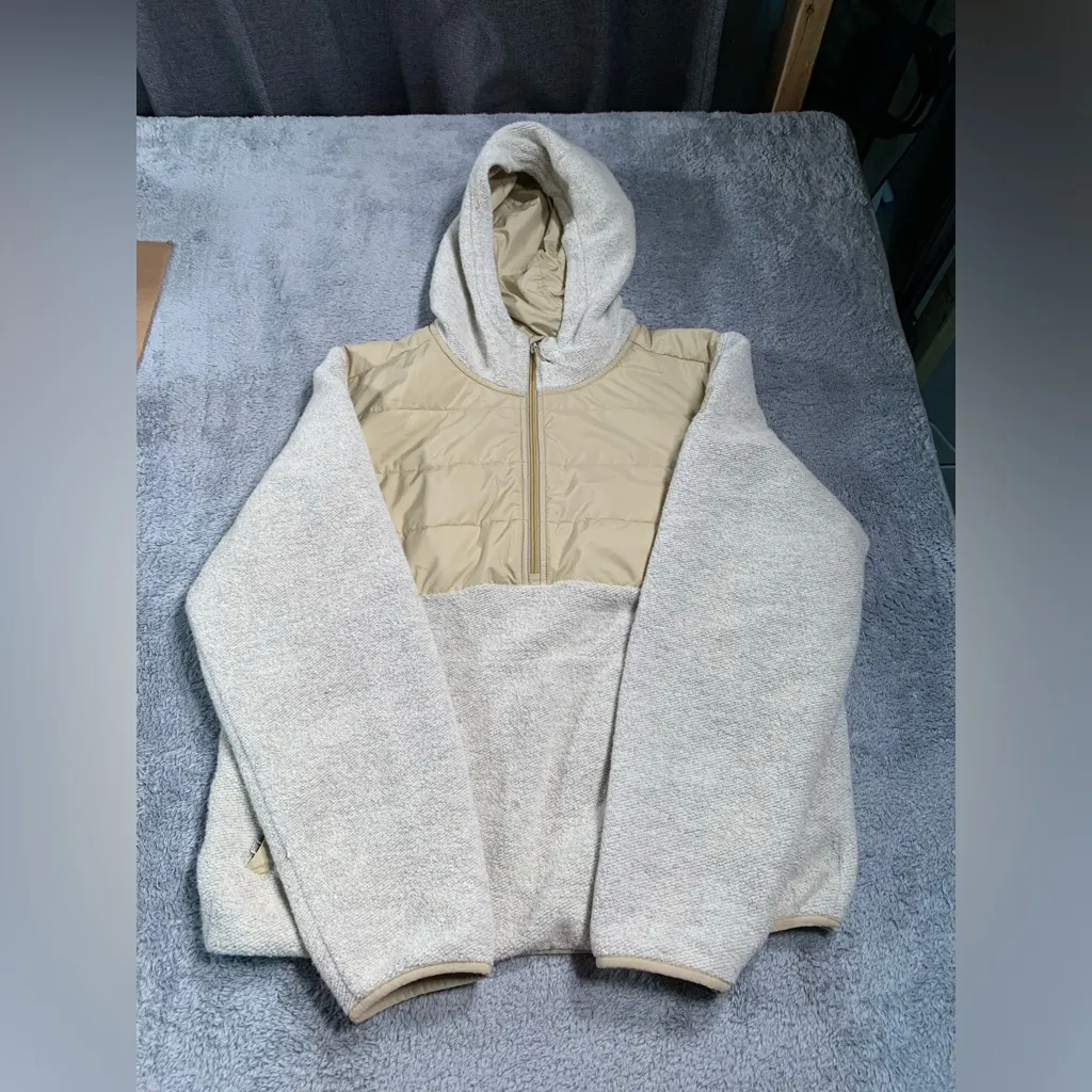 Prana wooly bird fleece half zip jacket Beige and Cream sandstone XL - Image 2