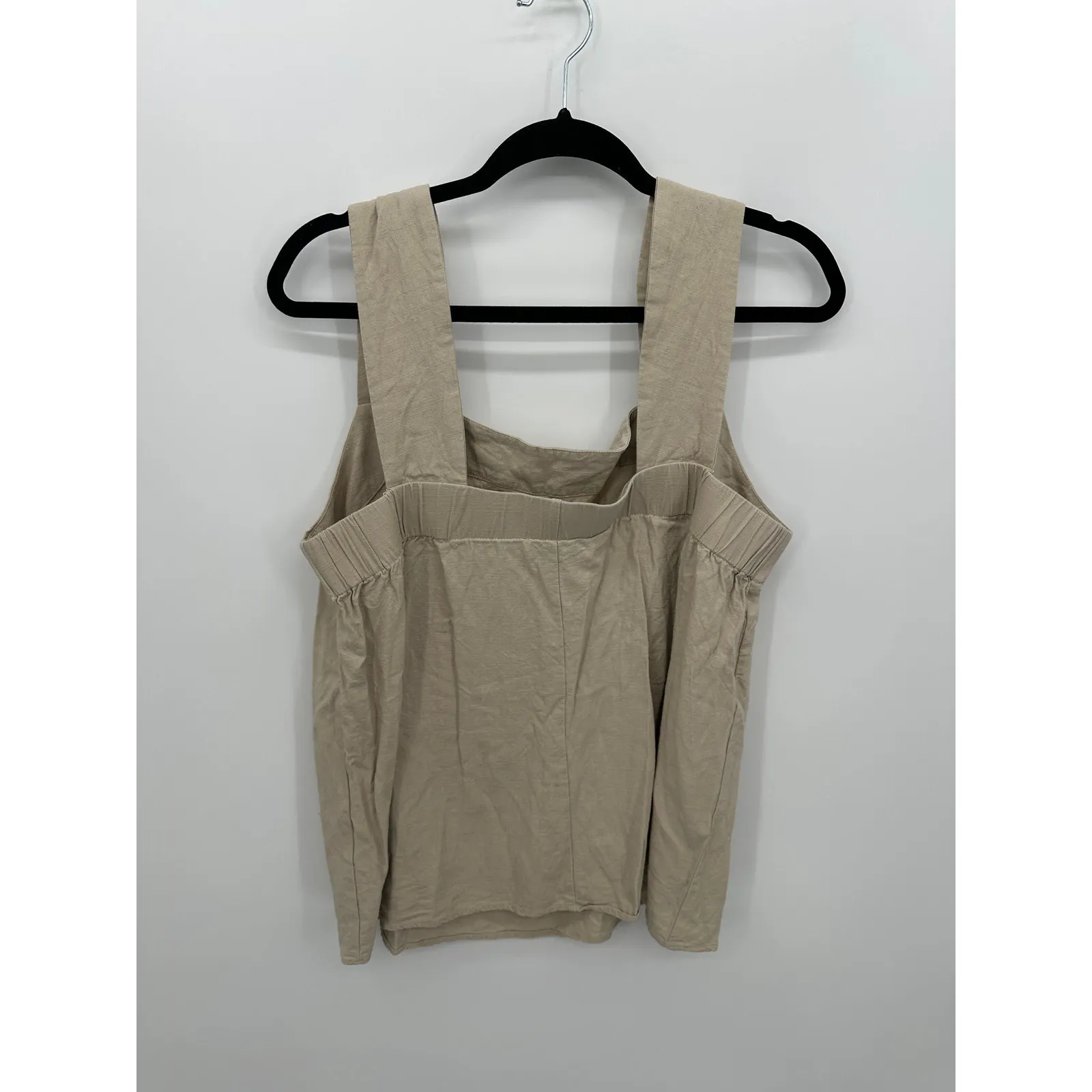 Maacie Womens Cream Linen Blend Tank Top Size XL Lagnelook Neutral Minimal - Image 2