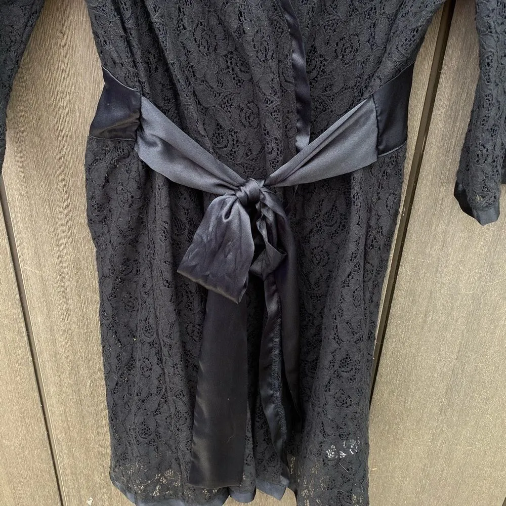 Midnight Carole Hochman Lace‎ Robe Black Size M - Image 3