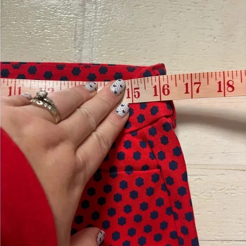 Old Navy Diva Pants Red Navy Floral Dots New NWT Size 8 Skinny Ankle Stretch - Image 6