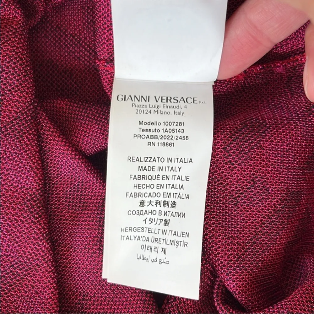 Like New VERSACE La Greca Jacquard Mini Dress
Parade Red Sz. XS Retail $1895.00 - Image 11