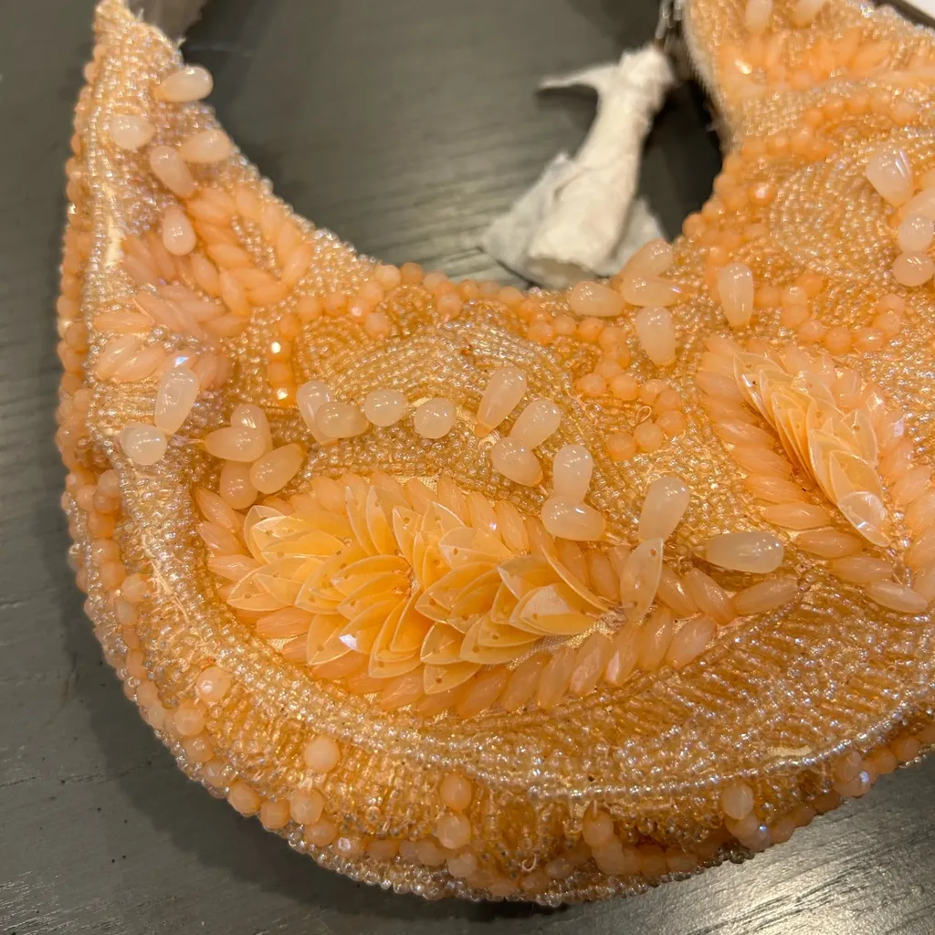 NWT Peach Orange Beaded Shoulder Bag - Image 4