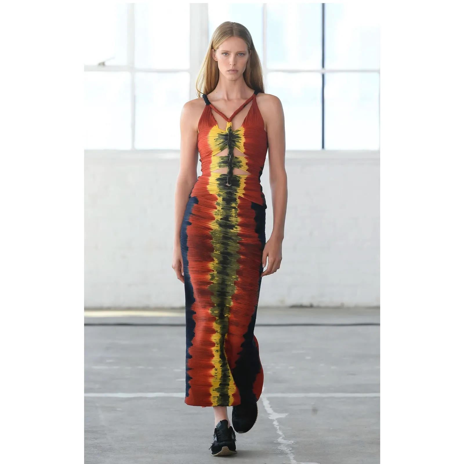 ALTUZARRA Suberi Tie-Dye‎ Pintuck Cutout Dress Size XS MSRP $2,995 Maxi Strappy - Image 3