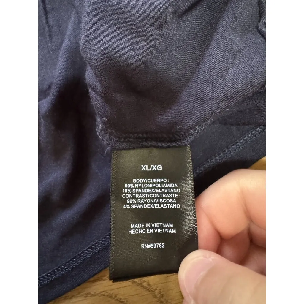 Adrianna Papell Women's XL Blue Lace Overlay Stretch Sleeveless Tank Blouse‎ - Image 8