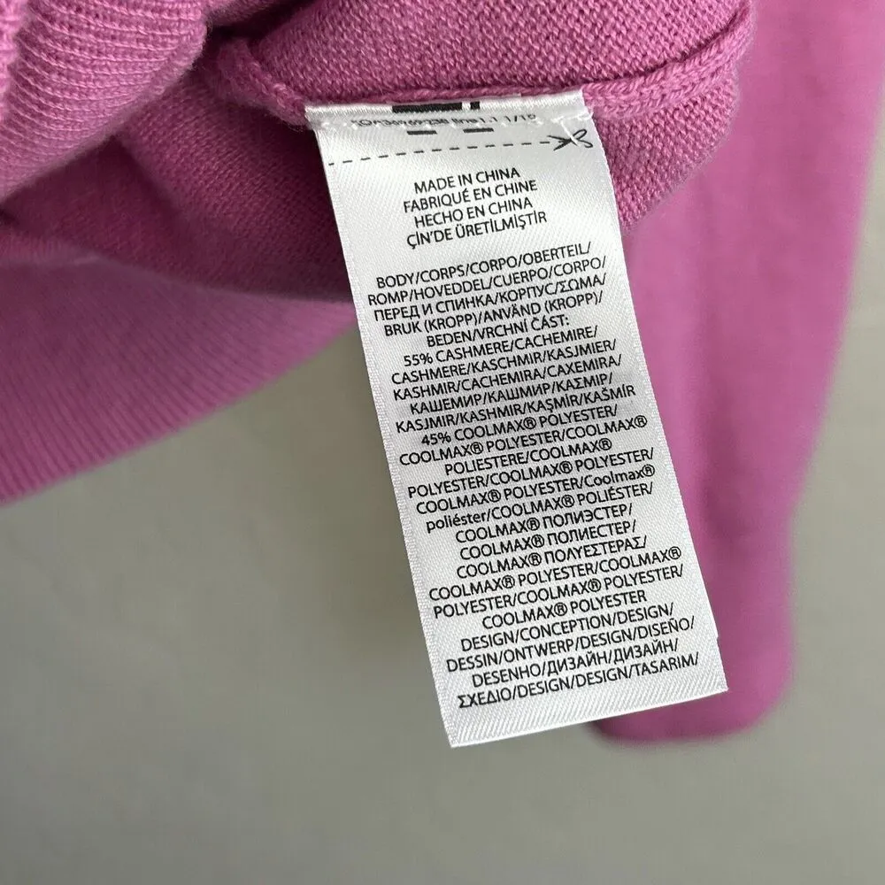 POLO Ralph Lauren Golf Womens Cashmere Sweater Full Zip Jacket Size Medium Pink - Image 8