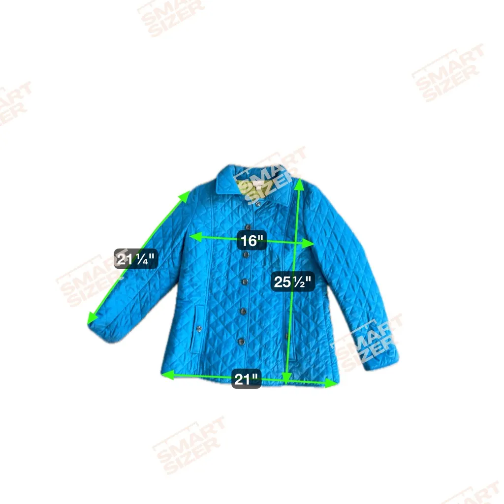 J. Jill Women’s Teal and Olive Quilted Jacket Size Medium Button Up Blue - Image 8