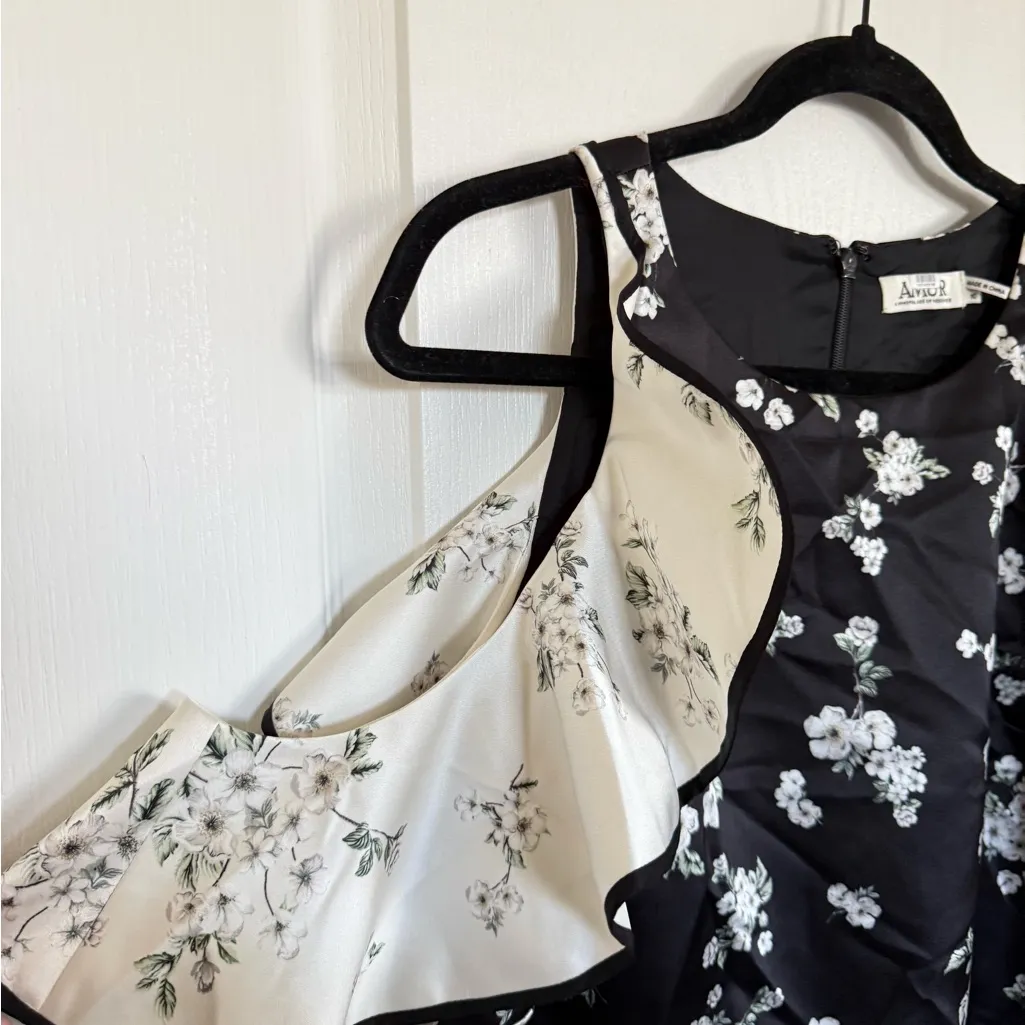 AMUR Jennifer Blossom Floral Mini Dress Black Size 10 - Image 7