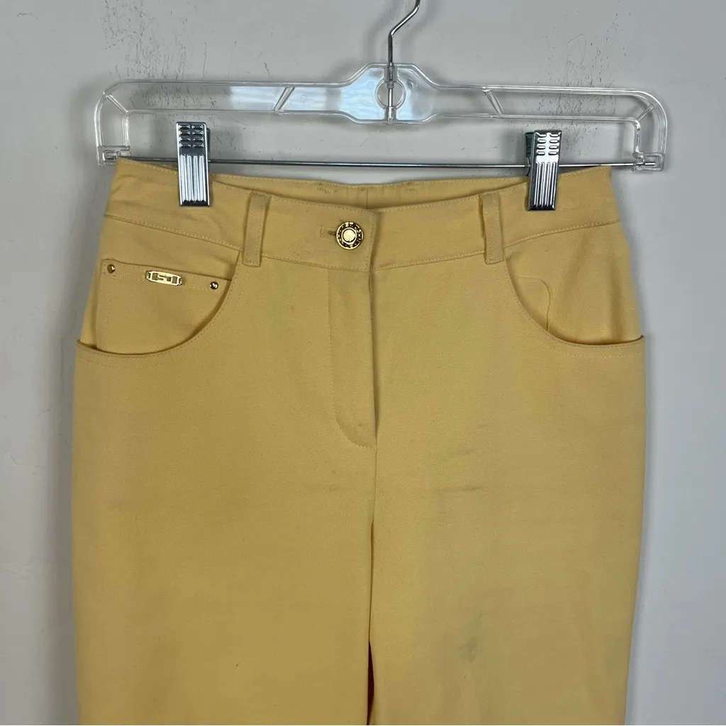 St. John Pale Yellow Crop Pants - Image 2